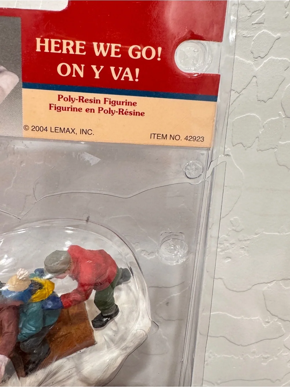 LEMAX Village Collection Here We Go! On Y Va! Sled Figurine 2004 Poly Resin New